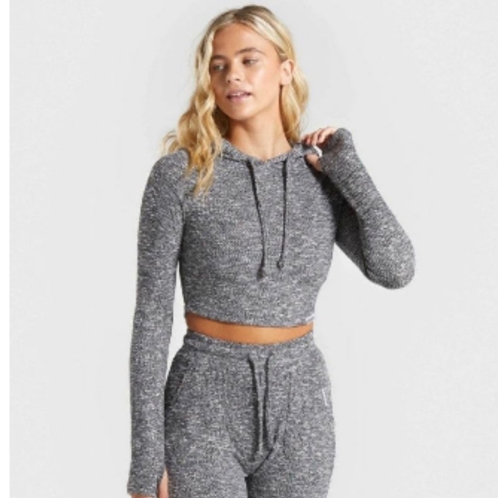 Gymshark cropped hoodie slounge,  large